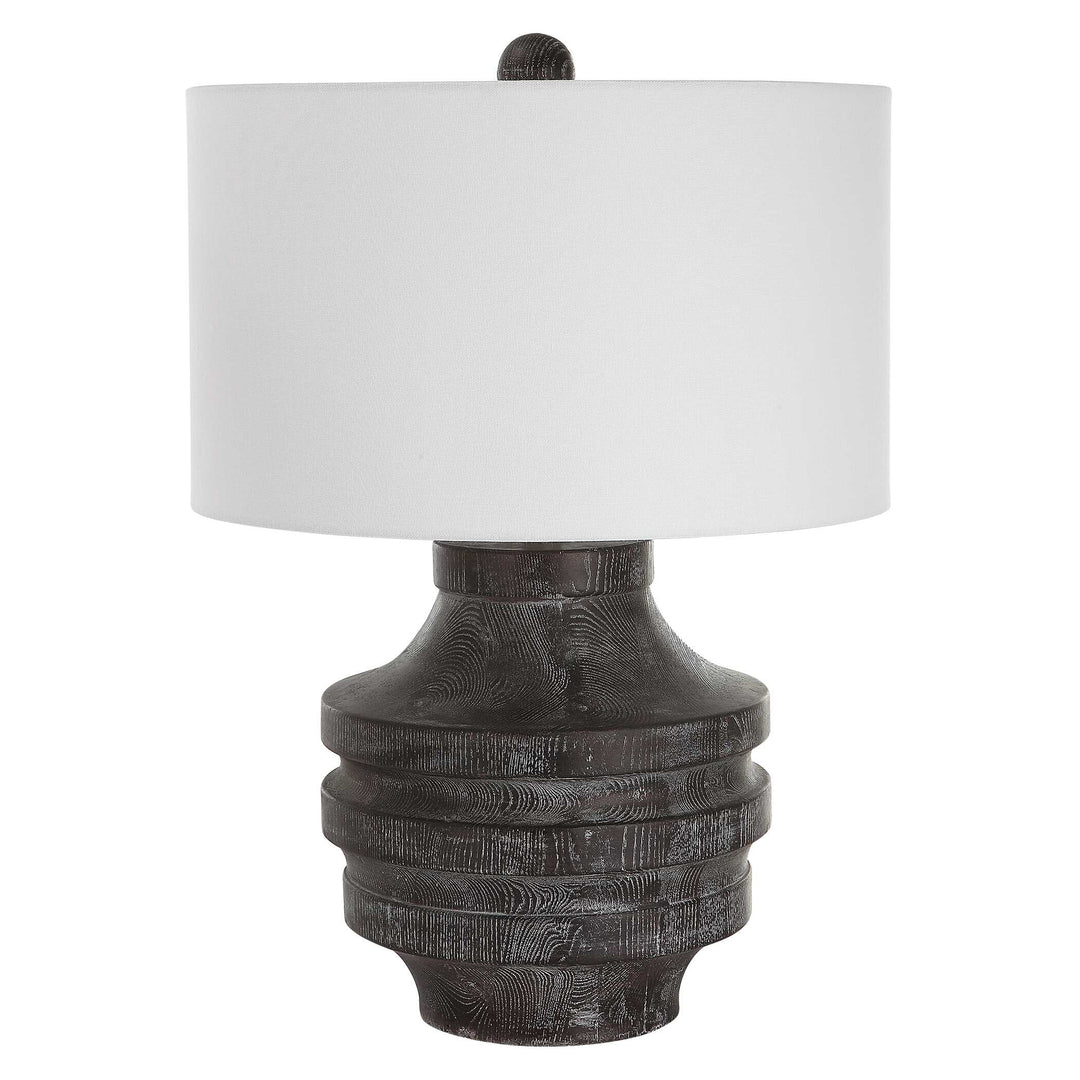 American Home Furniture Uttermost Timber Carved Wood Table Lamp
