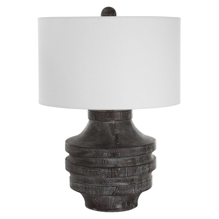 American Home Furniture Uttermost Timber Carved Wood Table Lamp