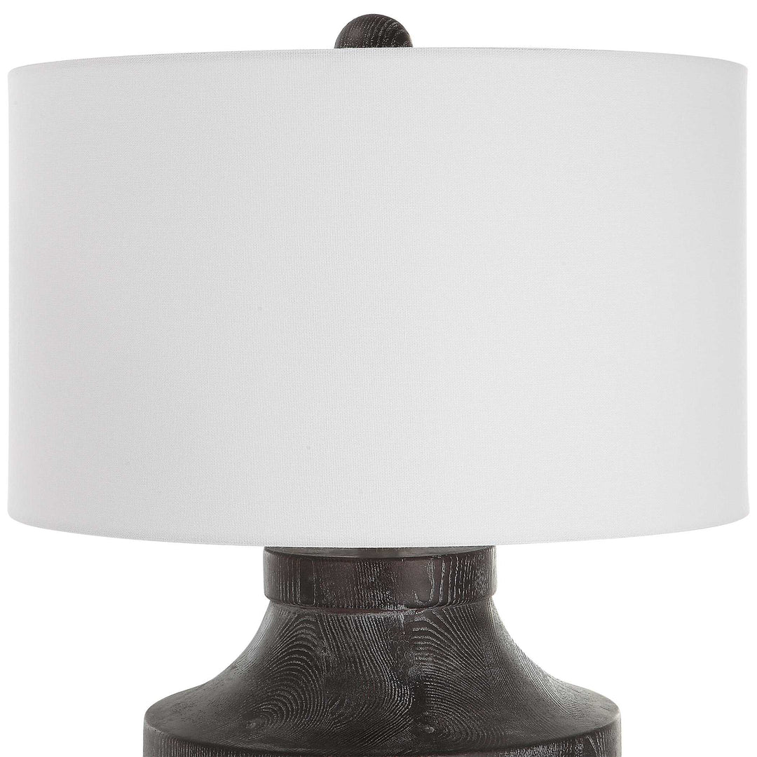 American Home Furniture Uttermost Timber Carved Wood Table Lamp