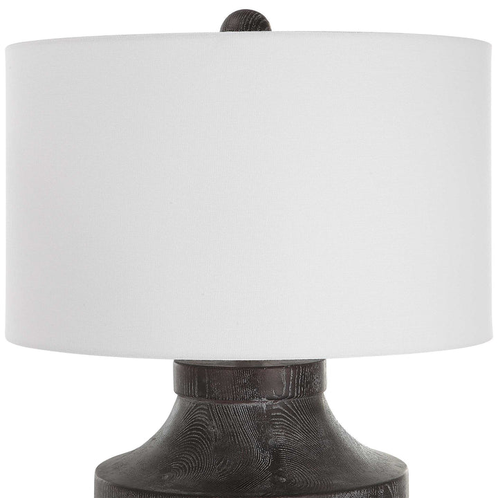 American Home Furniture Uttermost Timber Carved Wood Table Lamp