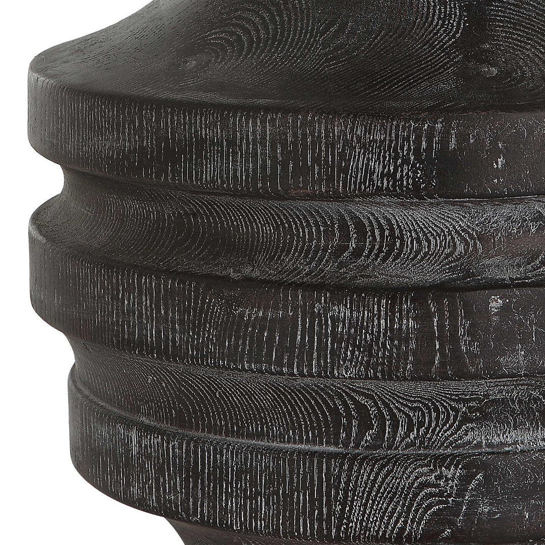 American Home Furniture Uttermost Timber Carved Wood Table Lamp