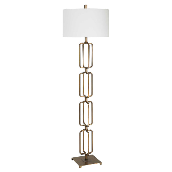 American Home Furniture Uttermost Link Brushed Gold Floor Lamp
