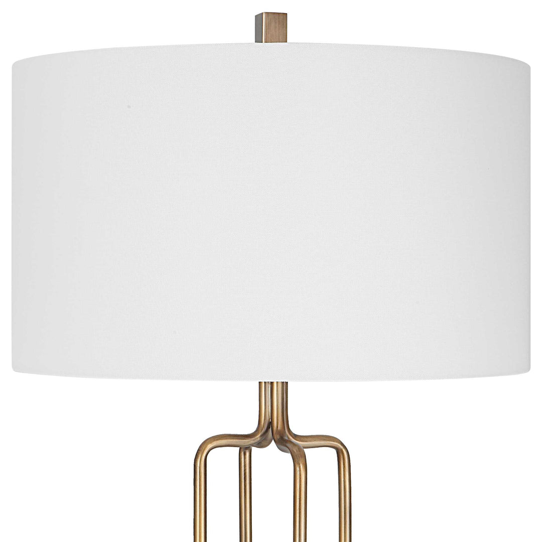 American Home Furniture Uttermost Link Brushed Gold Floor Lamp