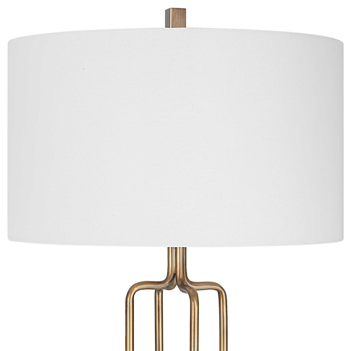 American Home Furniture Uttermost Link Brushed Gold Floor Lamp