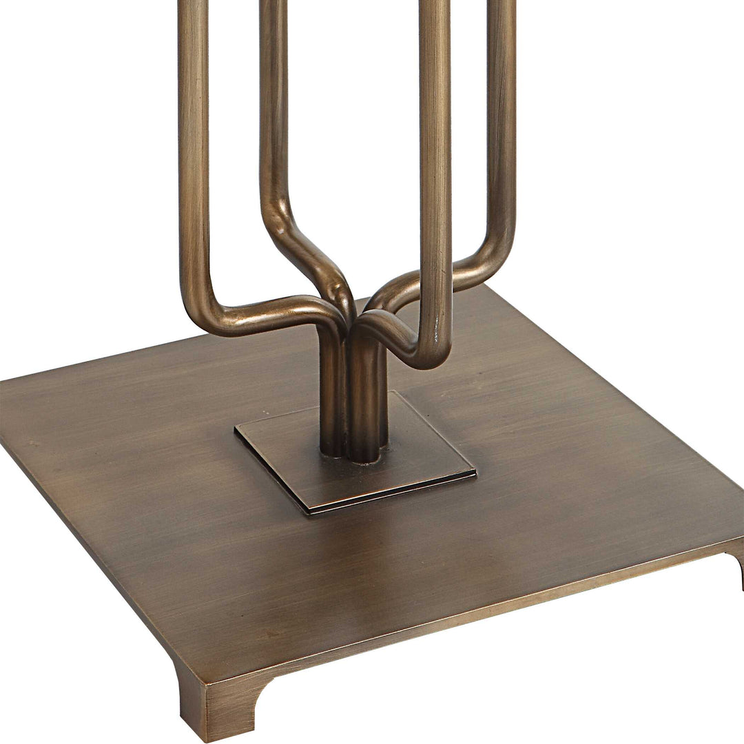 American Home Furniture Uttermost Link Brushed Gold Floor Lamp