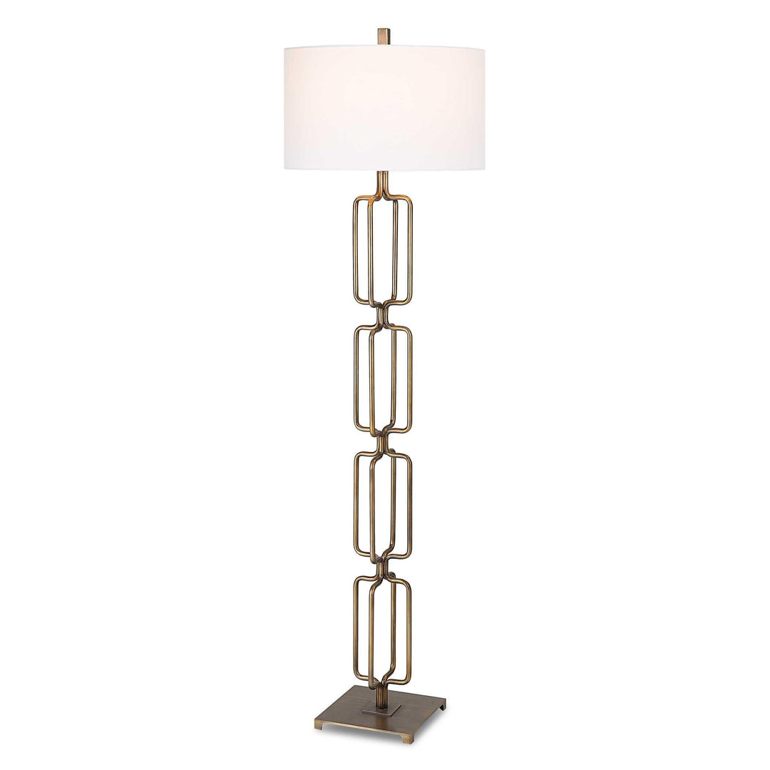 Link Brushed Gold Floor Lamp - AmericanHomeFurniture