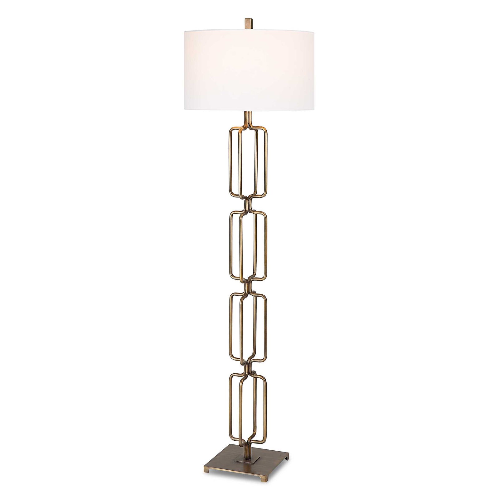 American Home Furniture Uttermost Link Brushed Gold Floor Lamp