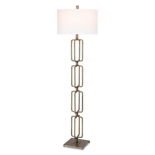 American Home Furniture Uttermost Link Brushed Gold Floor Lamp