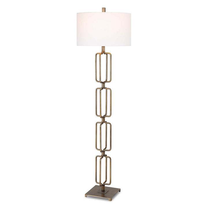 American Home Furniture Uttermost Link Brushed Gold Floor Lamp