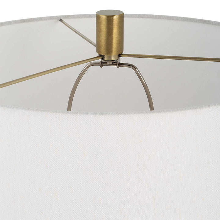American Home Furniture Uttermost Adelia Ivory & Brass Table Lamp