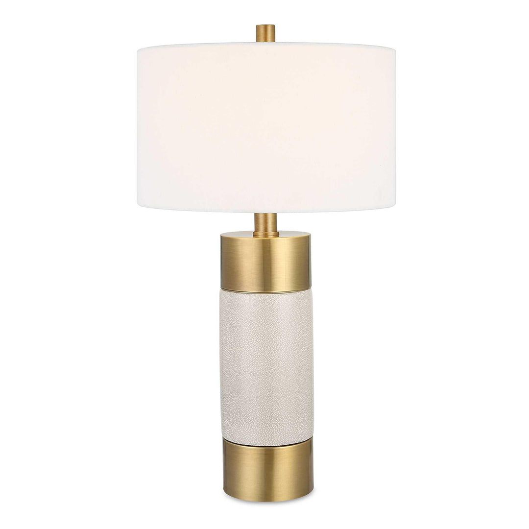 Adelia Ivory & Brass Table Lamp - AmericanHomeFurniture
