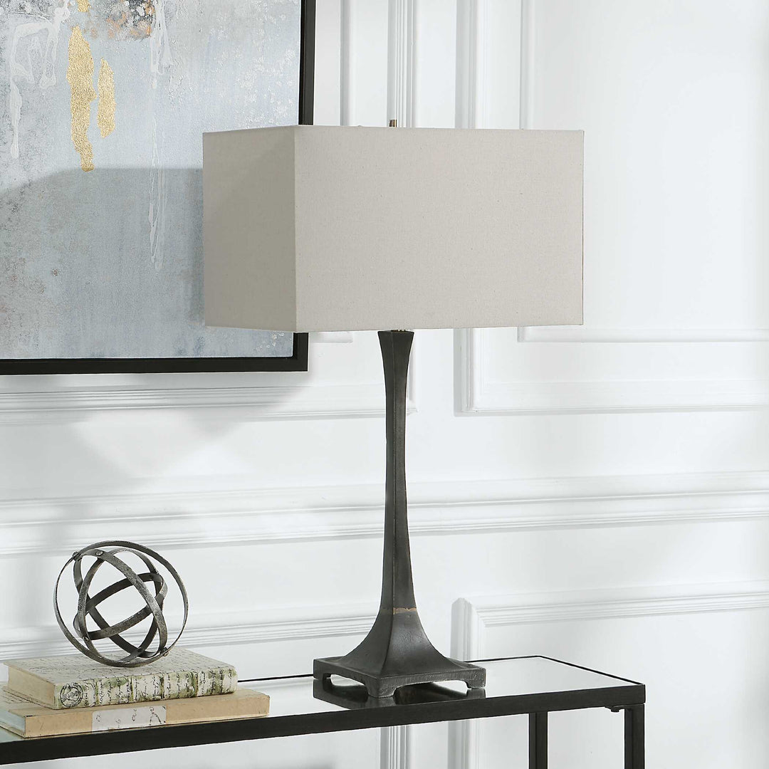 American Home Furniture Uttermost Reydan Tapered Iron Table Lamp
