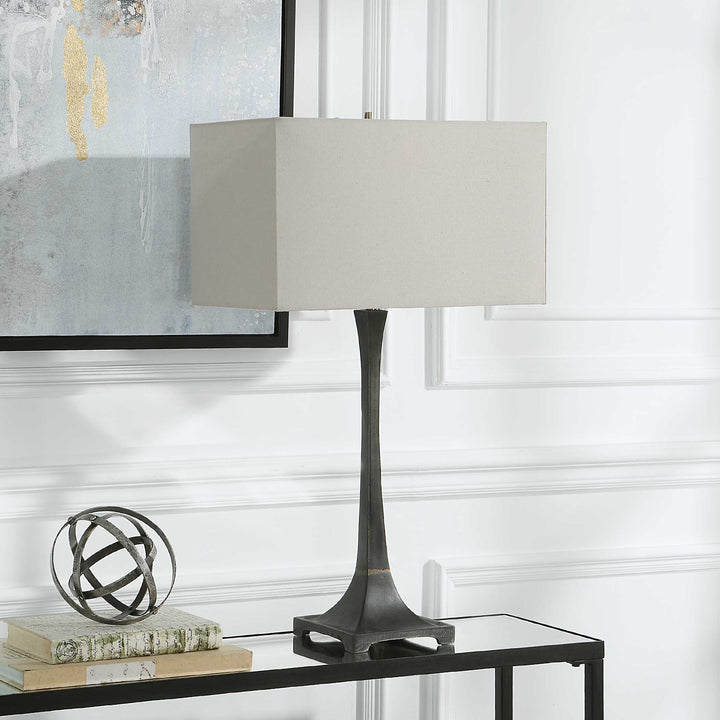American Home Furniture Uttermost Reydan Tapered Iron Table Lamp