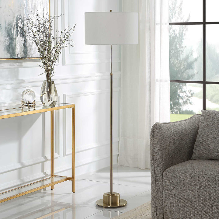 American Home Furniture Uttermost Prominence Brass Floor Lamp