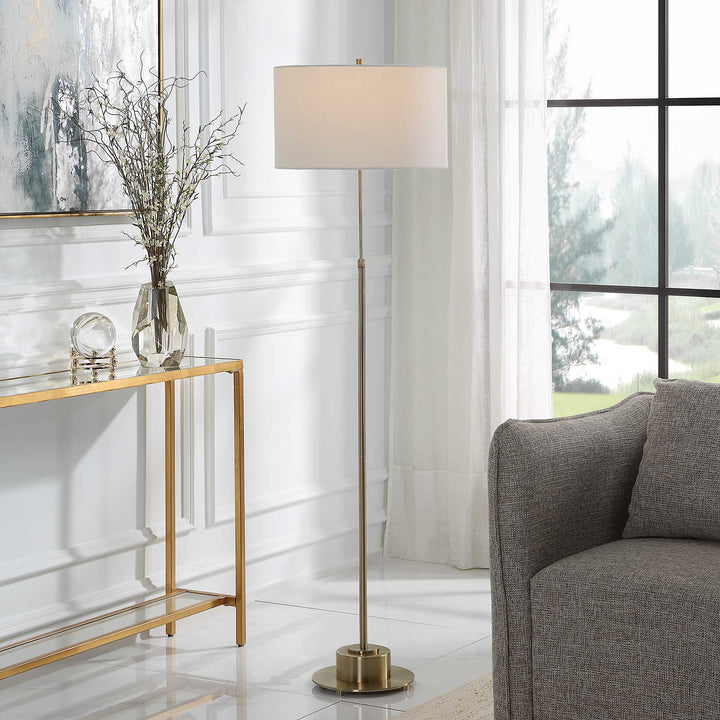 American Home Furniture Uttermost Prominence Brass Floor Lamp