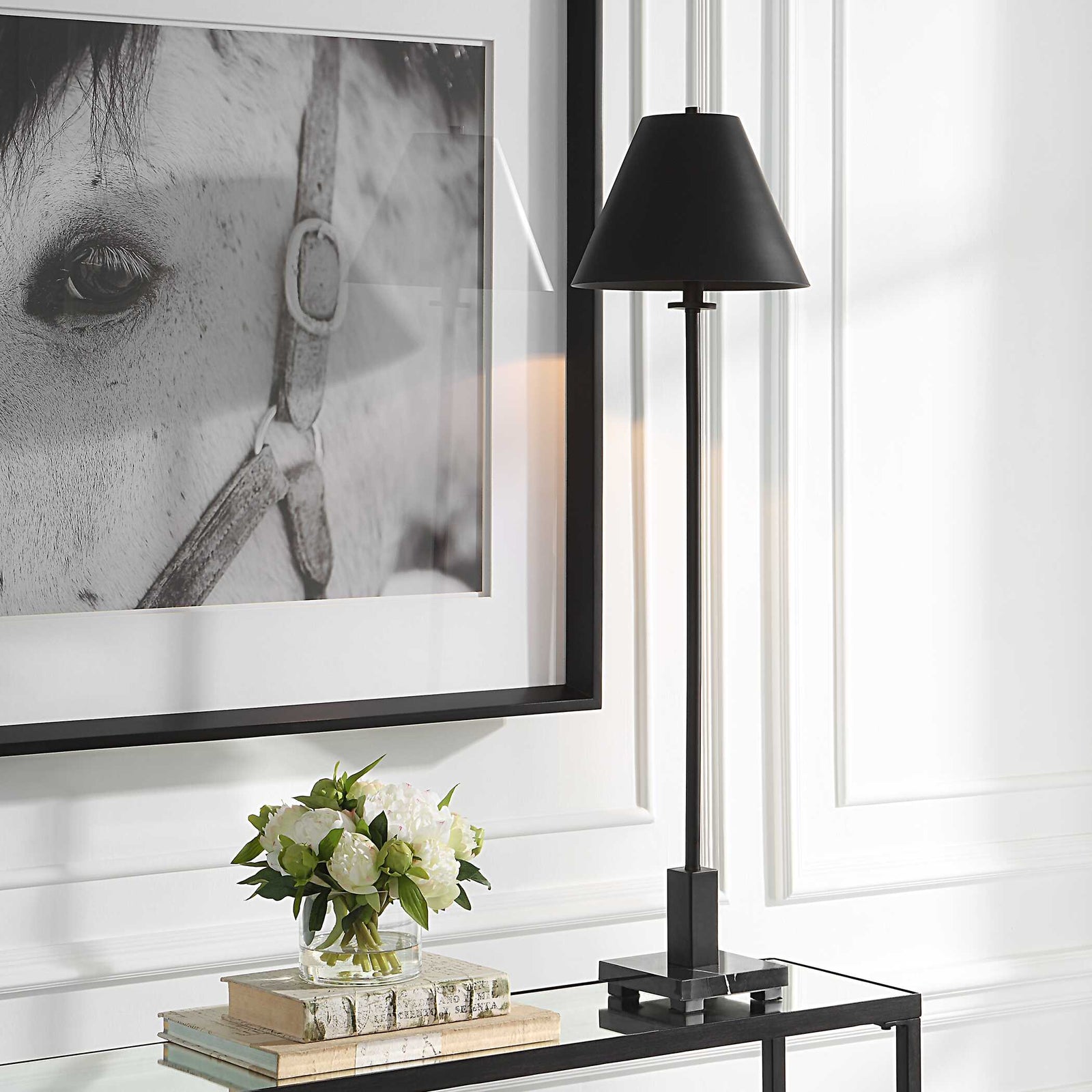 American Home Furniture Uttermost Pilot Black Buffet Lamp