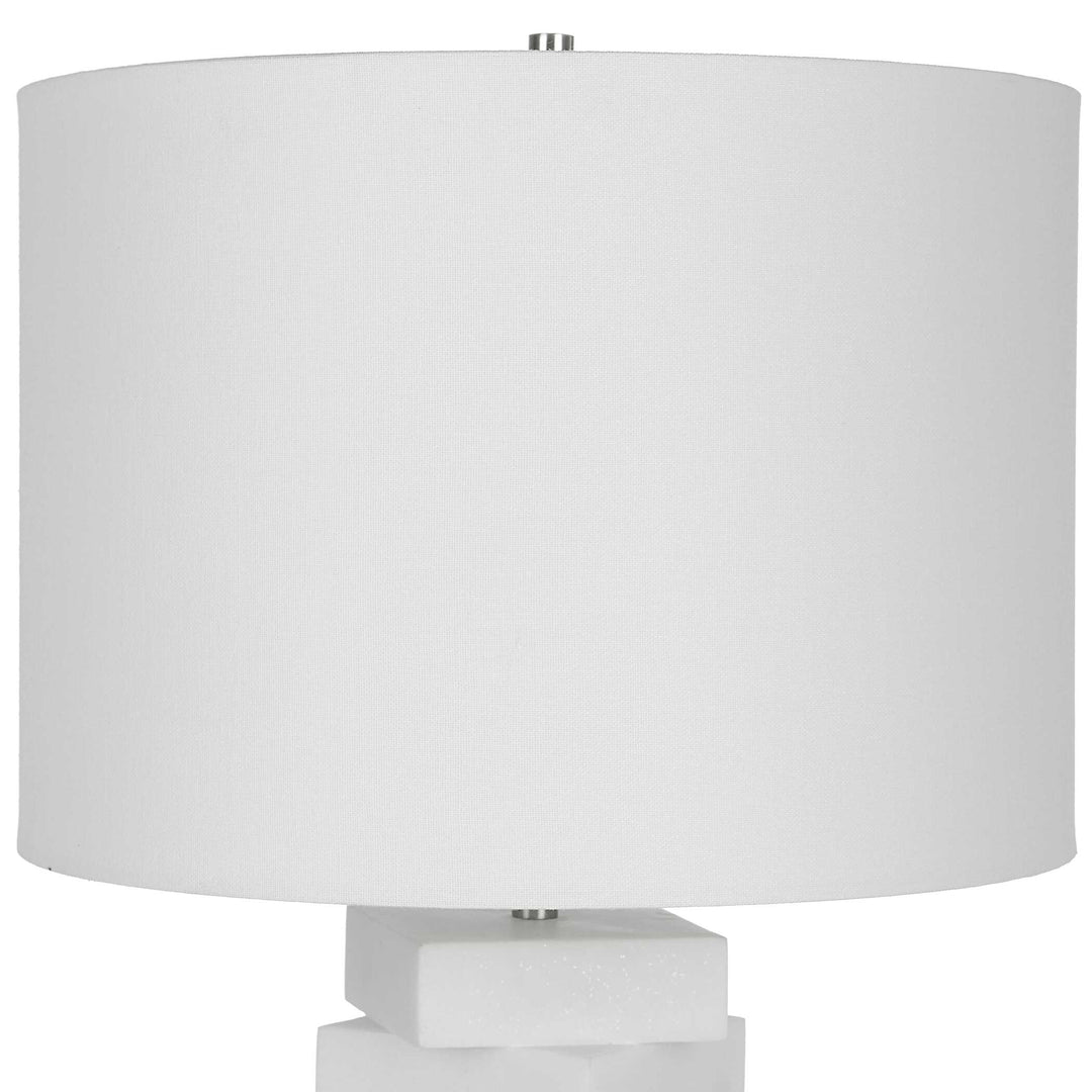 American Home Furniture Uttermost Ascent White Geometric Table Lamp