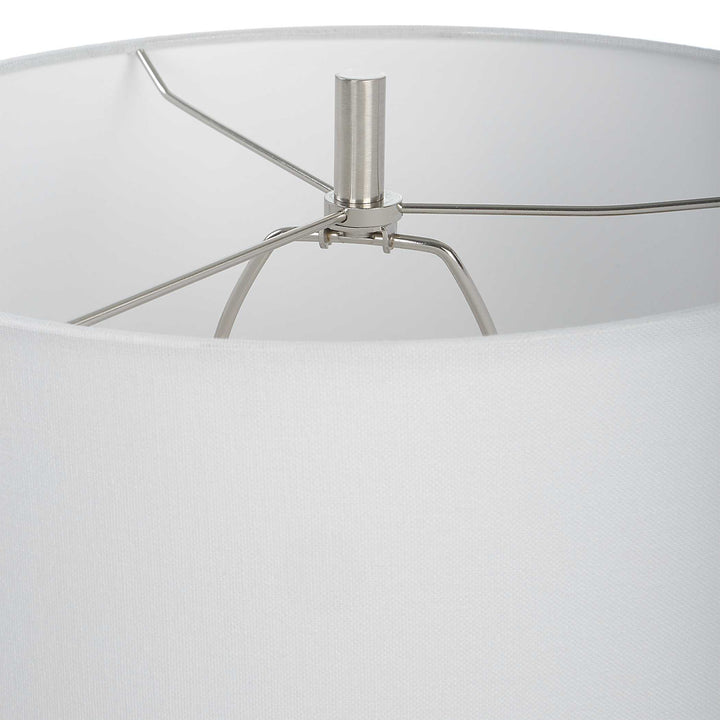 American Home Furniture Uttermost Ascent White Geometric Table Lamp