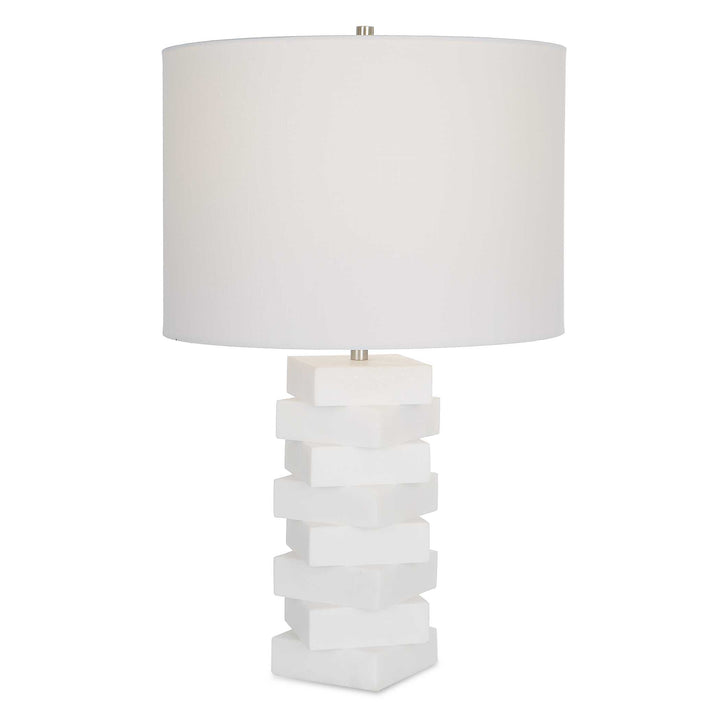 American Home Furniture Uttermost Ascent White Geometric Table Lamp