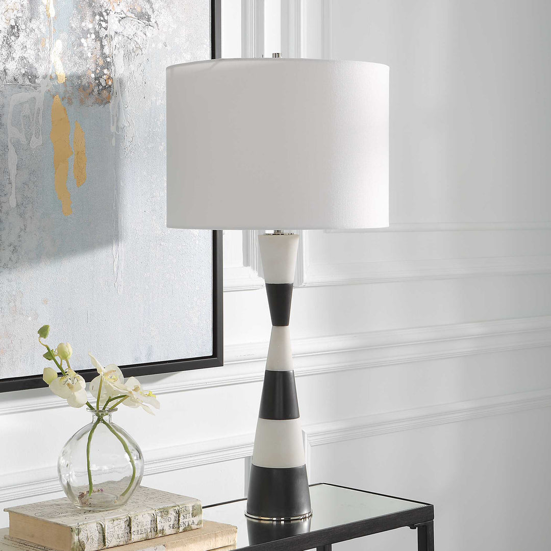 American Home Furniture Uttermost Bandeau Banded Stone Table Lamp
