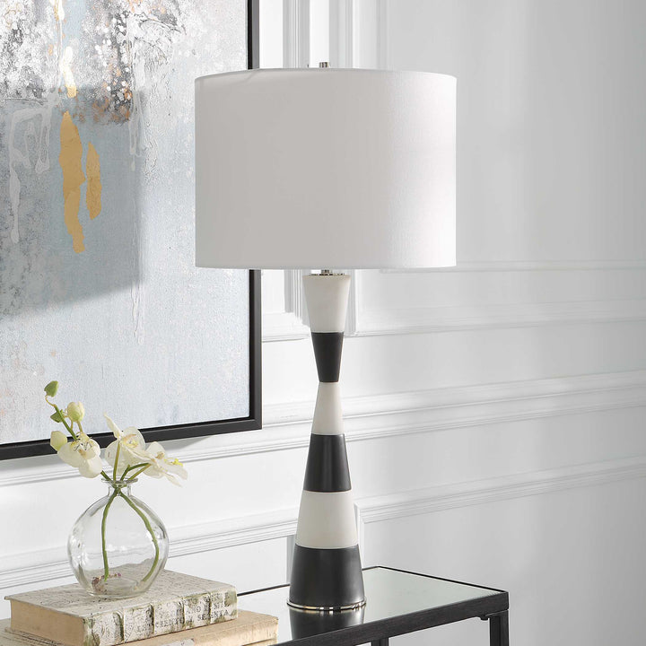 American Home Furniture Uttermost Bandeau Banded Stone Table Lamp