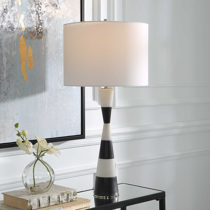 American Home Furniture Uttermost Bandeau Banded Stone Table Lamp