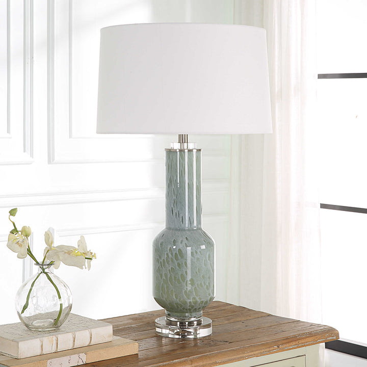 American Home Furniture Uttermost Imperia Aqua Gray Table Lamp