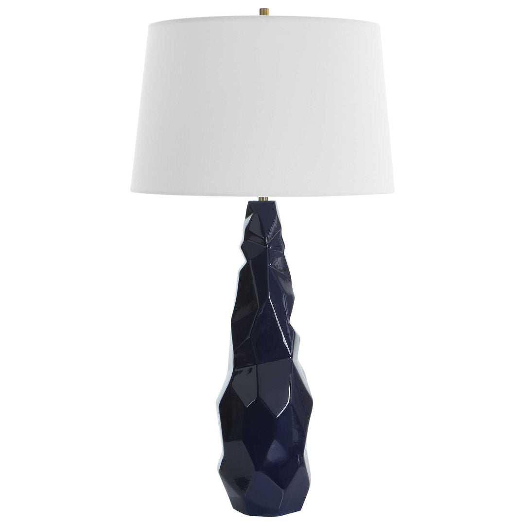American Home Furniture Uttermost Kavos Geometric Blue Table Lamp