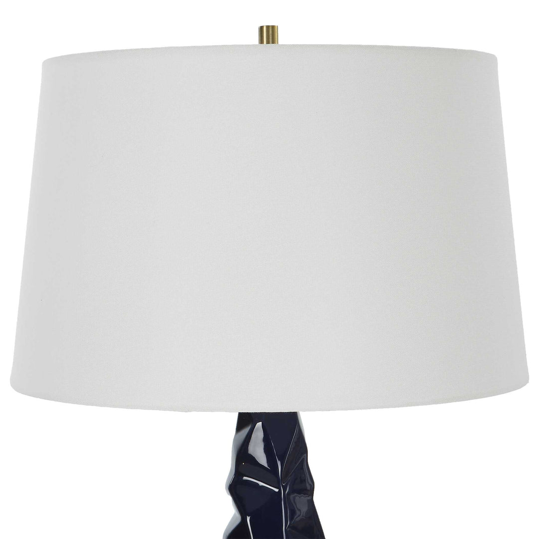 American Home Furniture Uttermost Kavos Geometric Blue Table Lamp