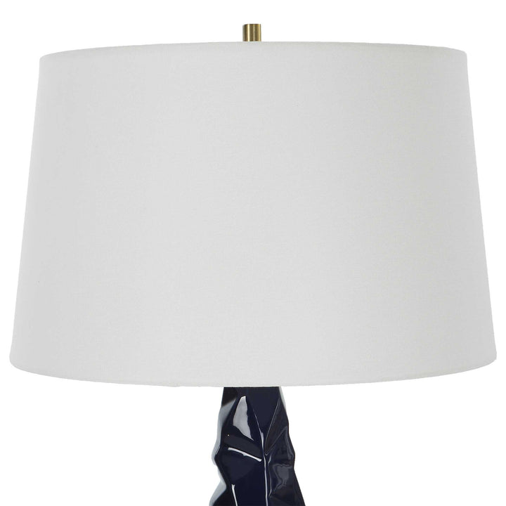 American Home Furniture Uttermost Kavos Geometric Blue Table Lamp