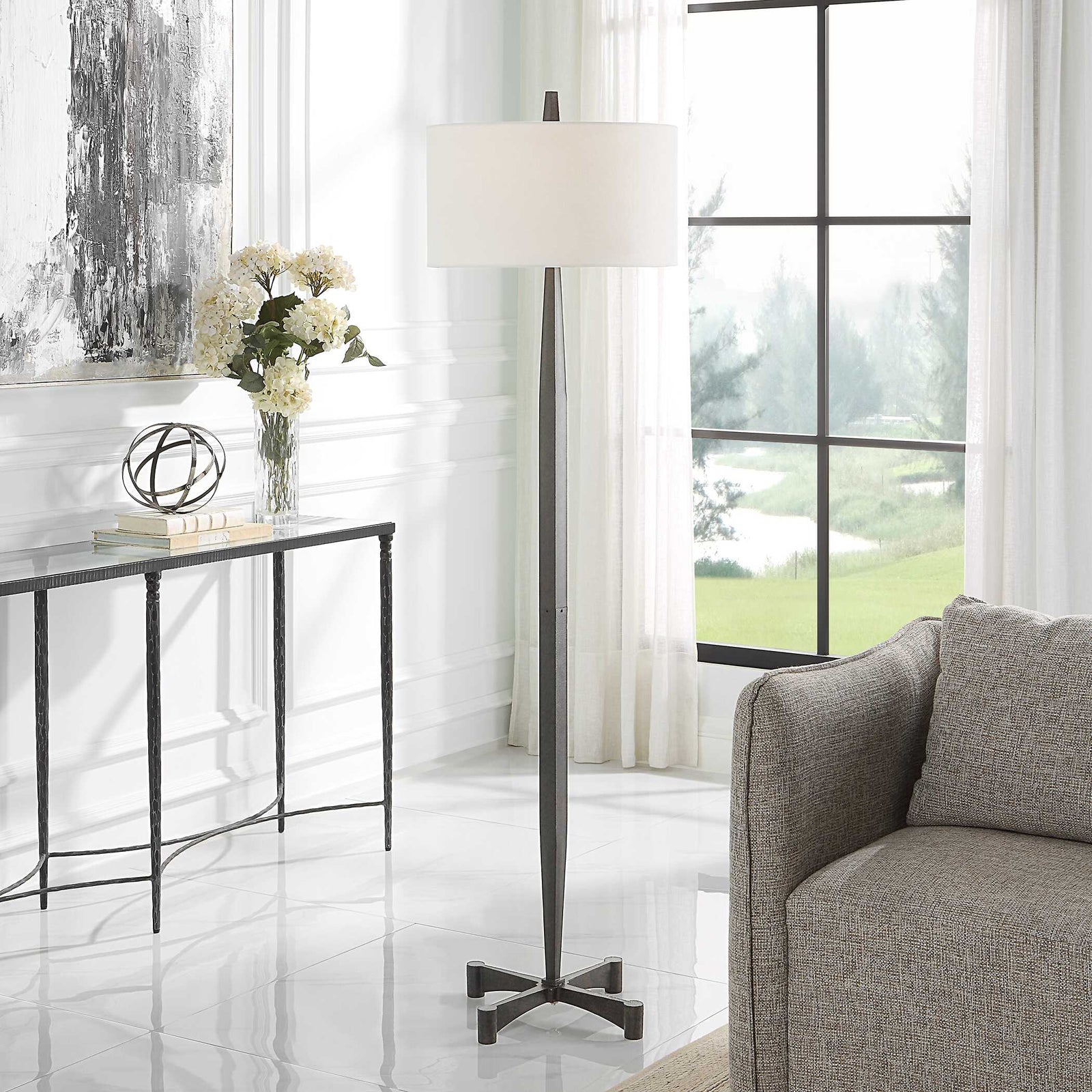 American Home Furniture Uttermost Counteract Rust Metal Floor Lamp