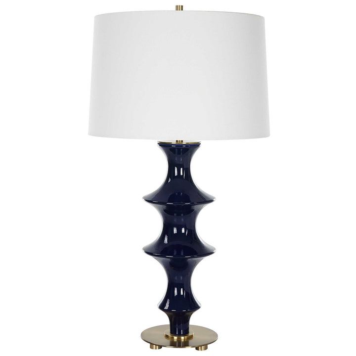 American Home Furniture Uttermost Coil Sculpted Blue Table Lamp