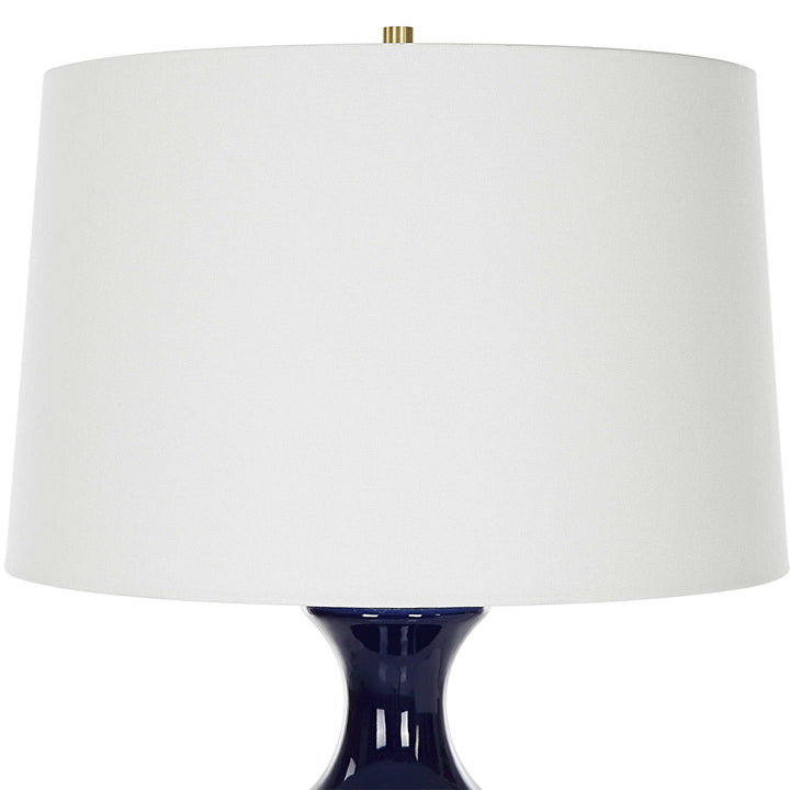 American Home Furniture Uttermost Coil Sculpted Blue Table Lamp