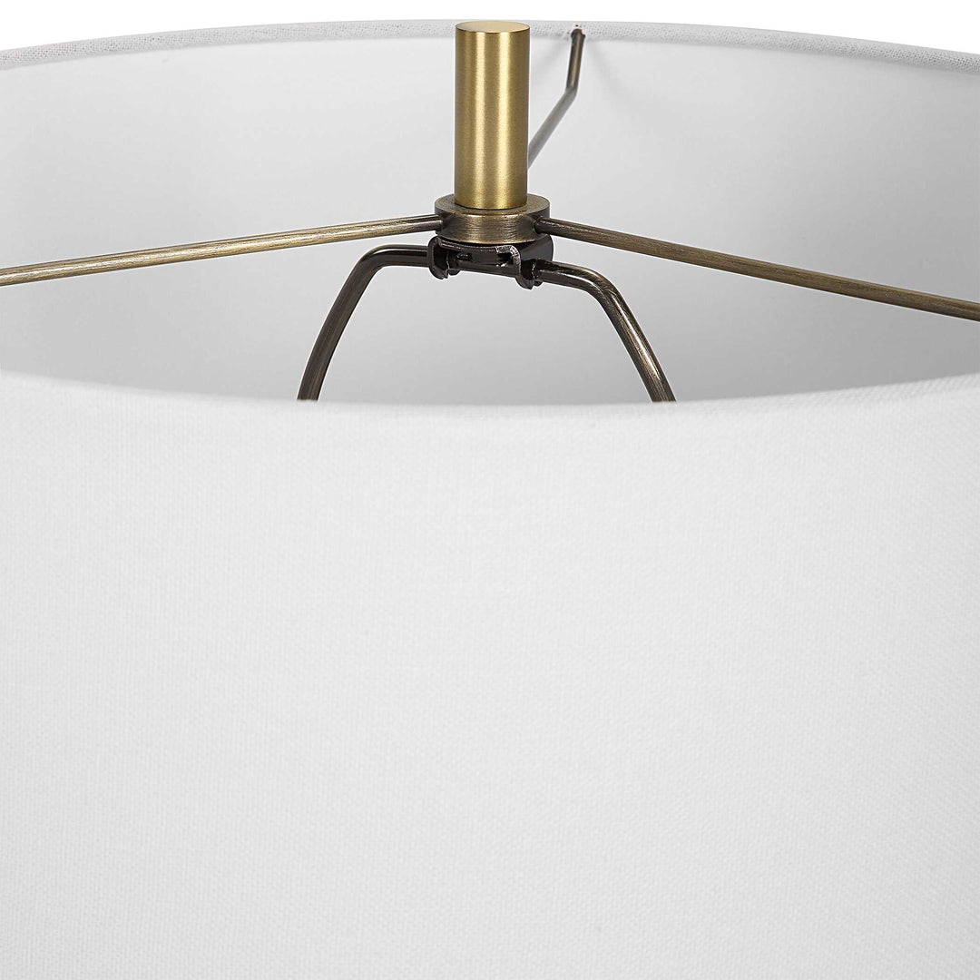 American Home Furniture Uttermost Coil Sculpted Blue Table Lamp