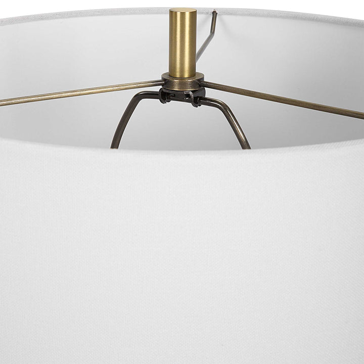 American Home Furniture Uttermost Coil Sculpted Blue Table Lamp