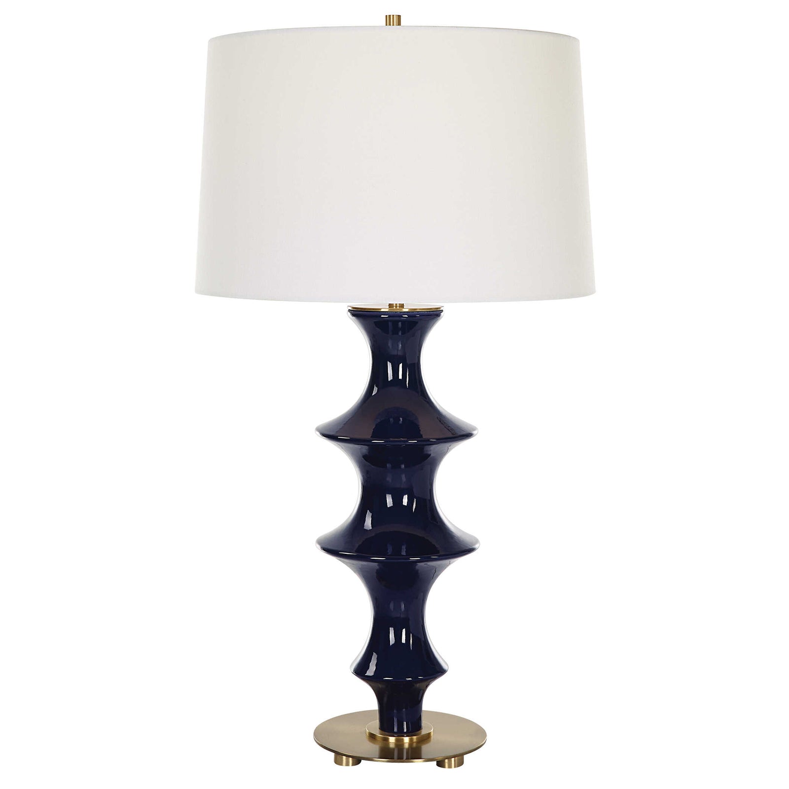 American Home Furniture Uttermost Coil Sculpted Blue Table Lamp