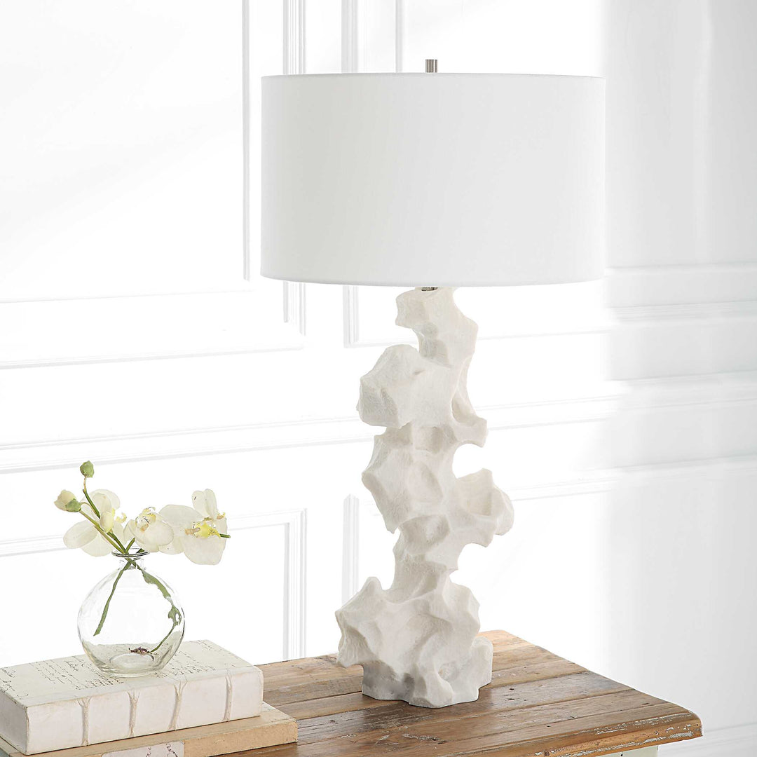 American Home Furniture Uttermost Remnant White Marble Table Lamp