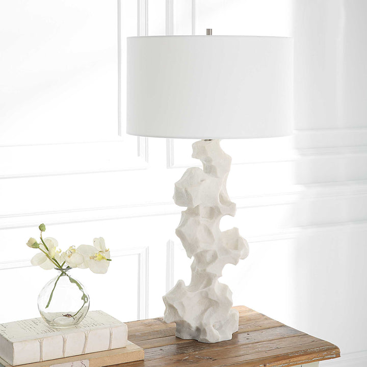 American Home Furniture Uttermost Remnant White Marble Table Lamp