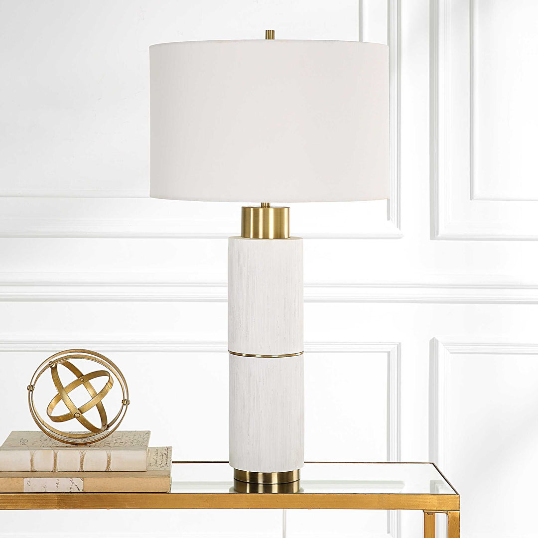 American Home Furniture Uttermost Ruse Whitewashed Table Lamp