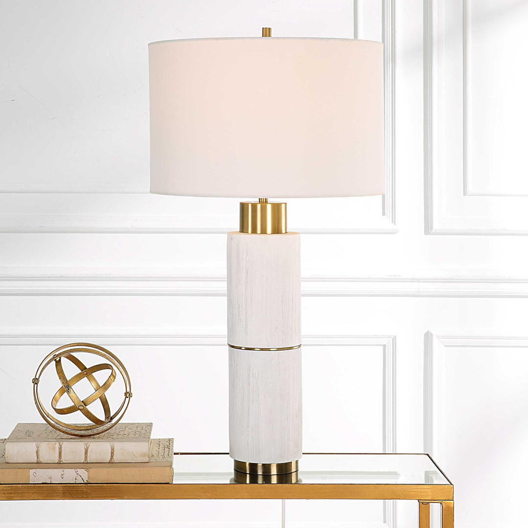 American Home Furniture Uttermost Ruse Whitewashed Table Lamp