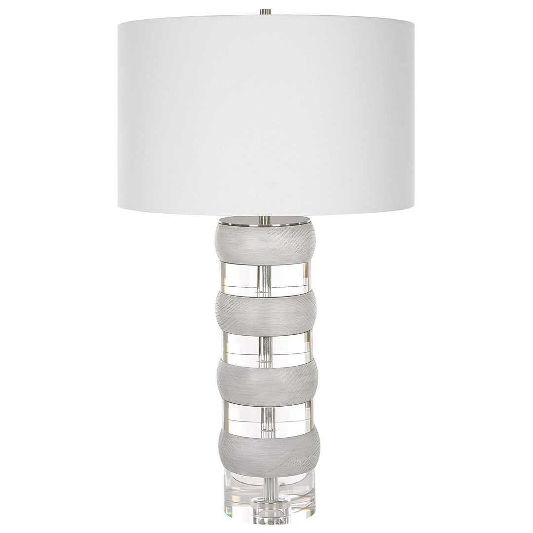American Home Furniture Uttermost Band Together Crystal & Wood Table Lamp