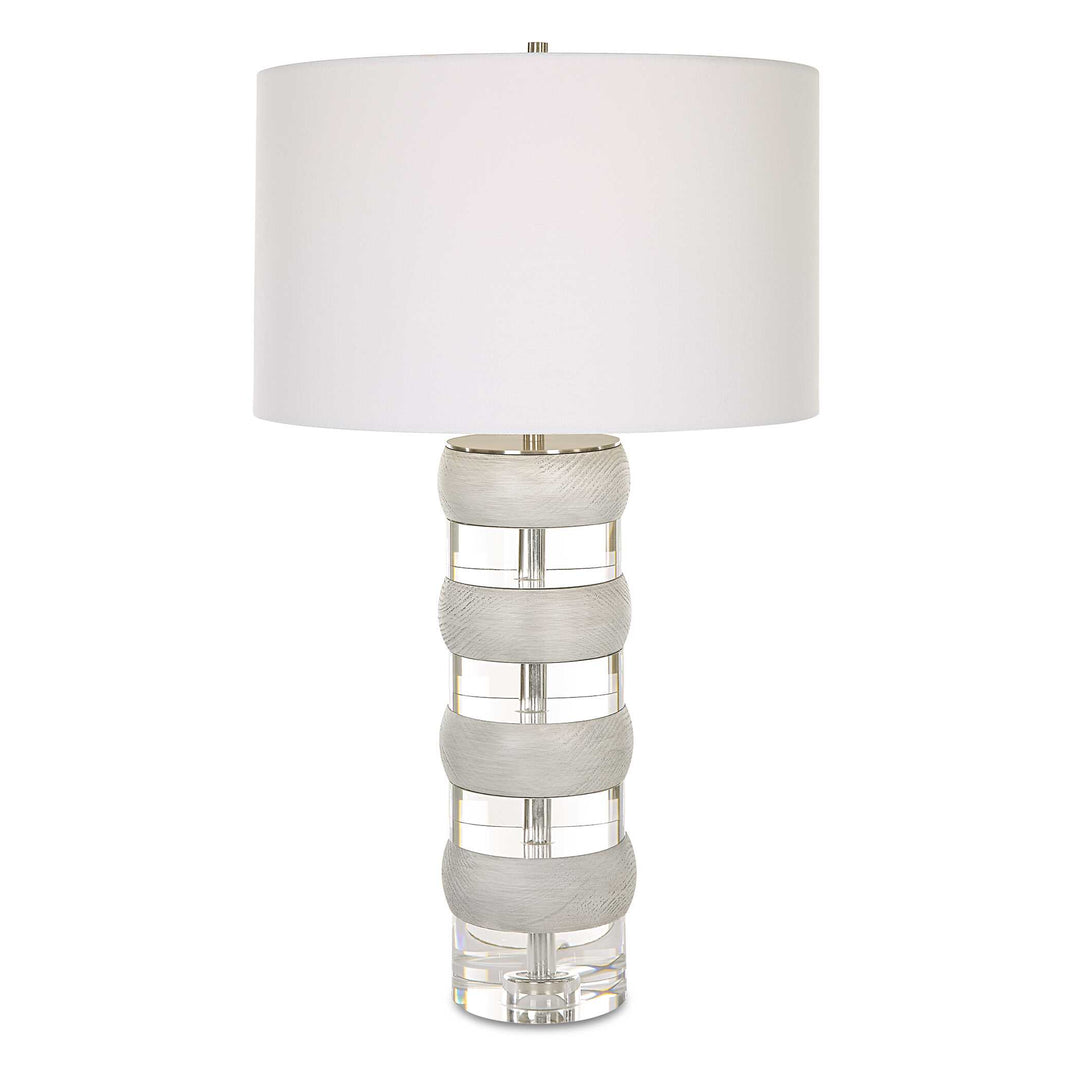 American Home Furniture Uttermost Band Together Crystal & Wood Table Lamp