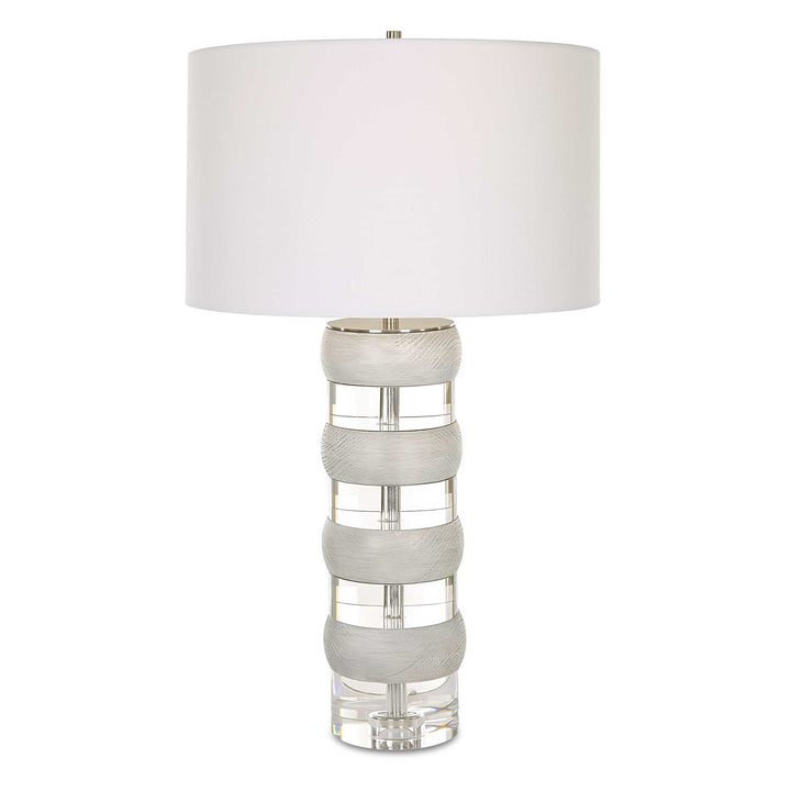 American Home Furniture Uttermost Band Together Crystal & Wood Table Lamp