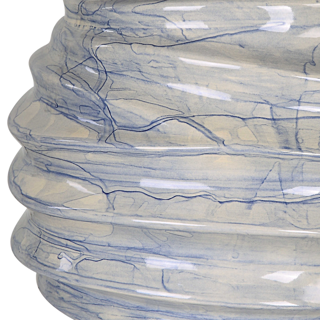 American Home Furniture Uttermost Waves Blue & White Accent Lamp