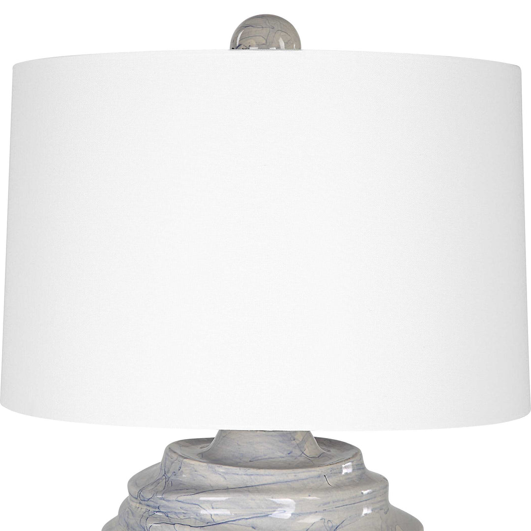 American Home Furniture Uttermost Waves Blue & White Accent Lamp