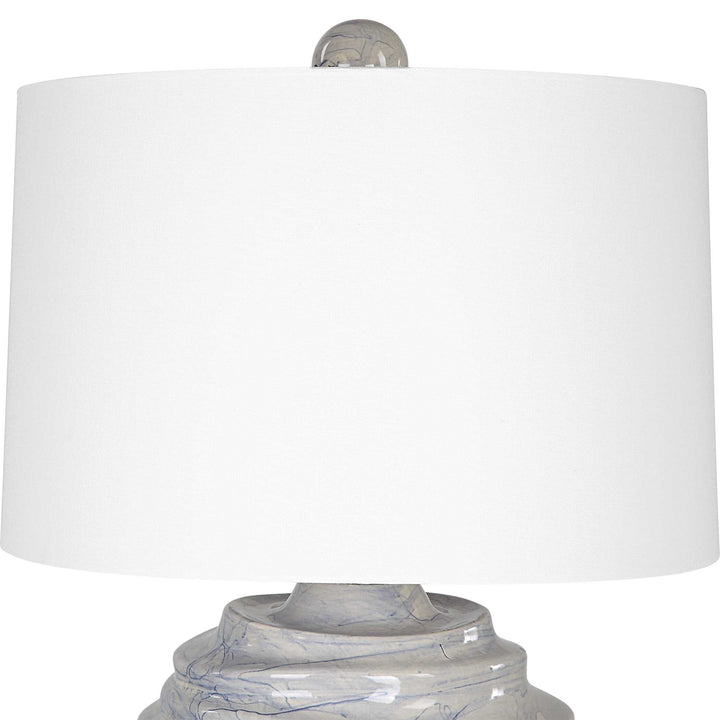 American Home Furniture Uttermost Waves Blue & White Accent Lamp