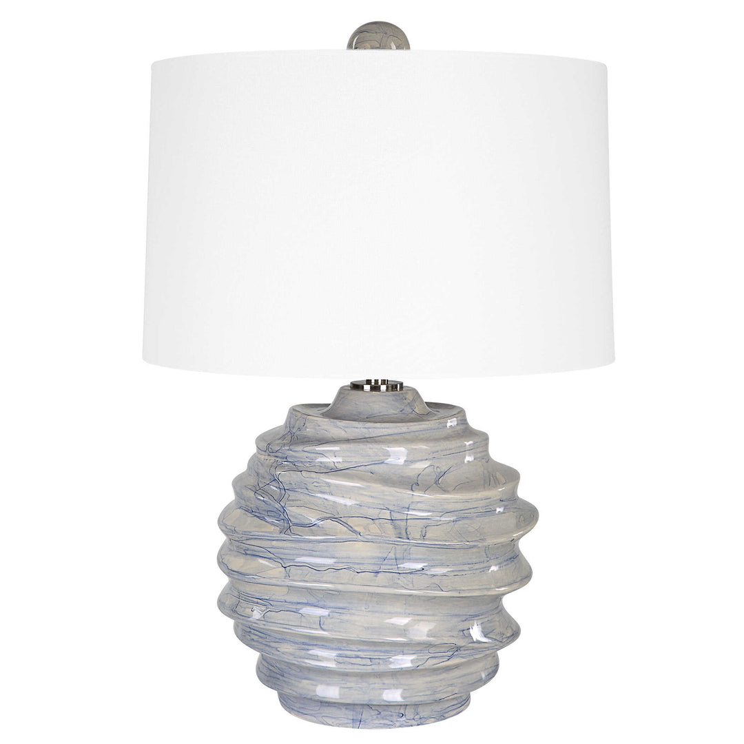 American Home Furniture Uttermost Waves Blue & White Accent Lamp