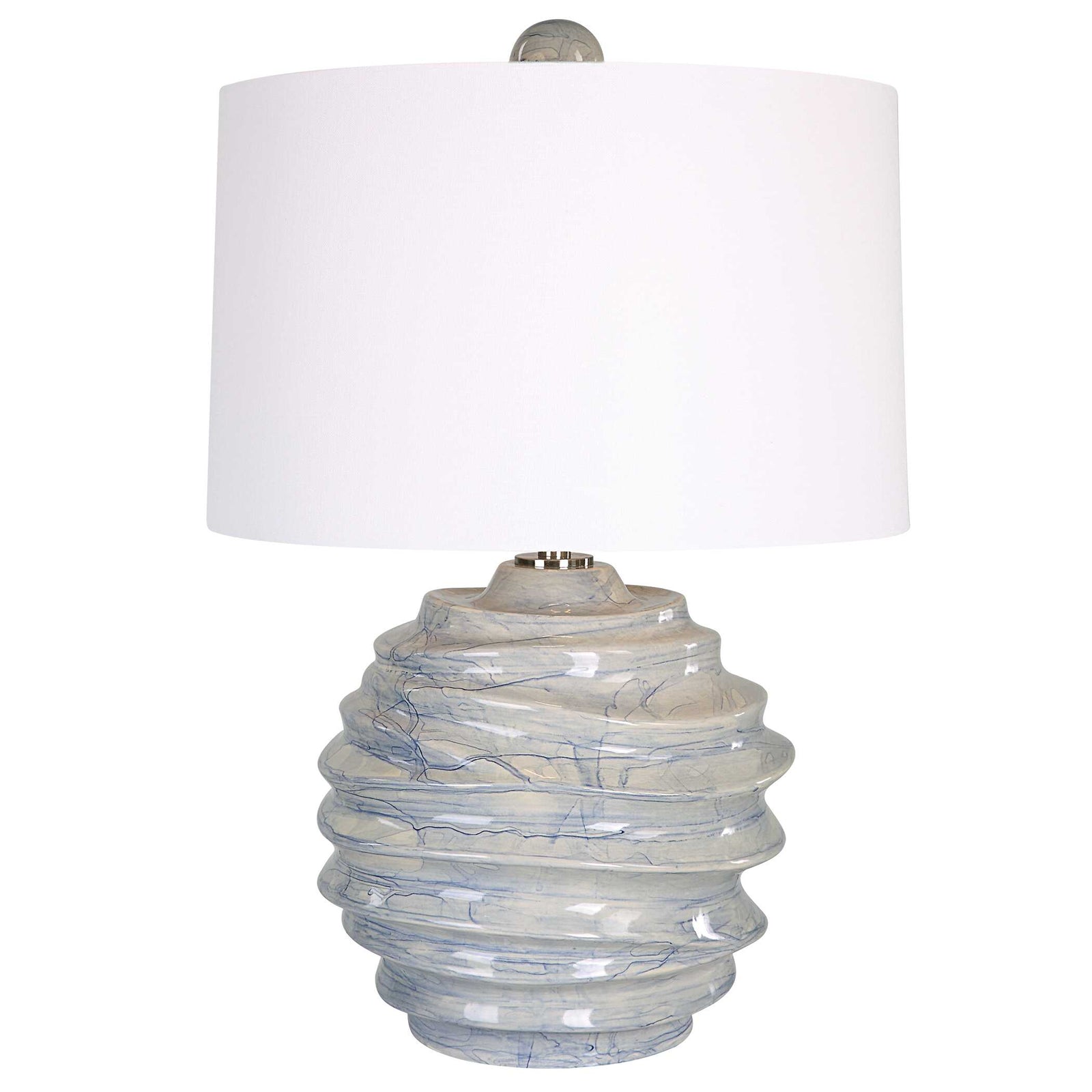 American Home Furniture Uttermost Waves Blue & White Accent Lamp