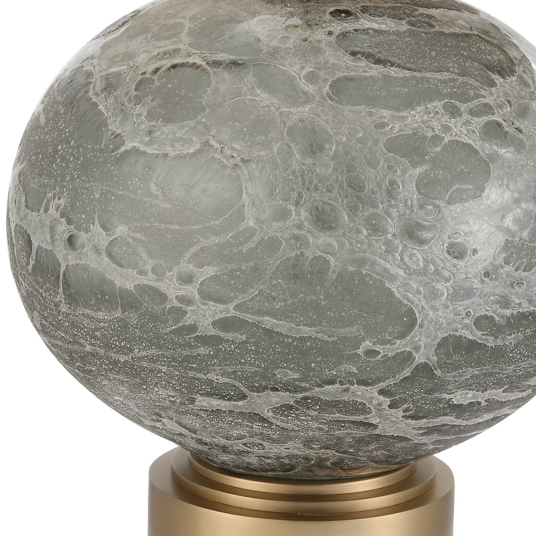 American Home Furniture Uttermost Lunia Gray Glass Table Lamp