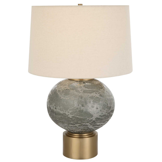 American Home Furniture Uttermost Lunia Gray Glass Table Lamp